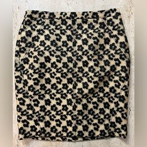 Ann Taylor Flower Leopard Print Pencil Skirt Size 6P